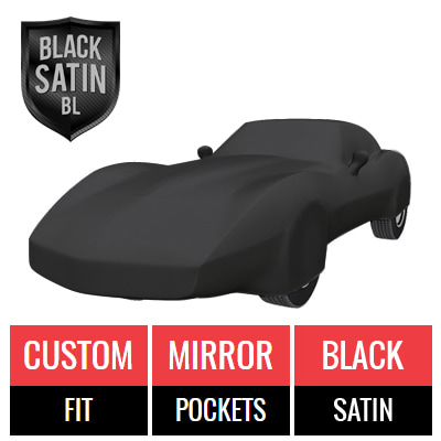 Black Satin BL - Black Car Cover for Chevrolet Corvette 1974 Convertible 2-Door