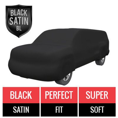 Black Satin BL - Black Car Cover for Ford F-150 2015 Regular Cab Pickup 6.5 Feet Bed with Camper Shell