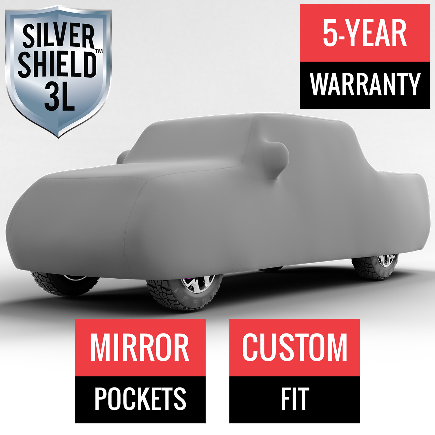 Silver Shield 3L - Car Cover for Jeep Gladiator 2020 Crew Cab Pickup 5.0 Feet Bed