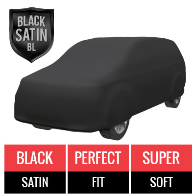 Black Satin BL - Black Car Cover for Oldsmobile Silhouette 1999 Extended Van